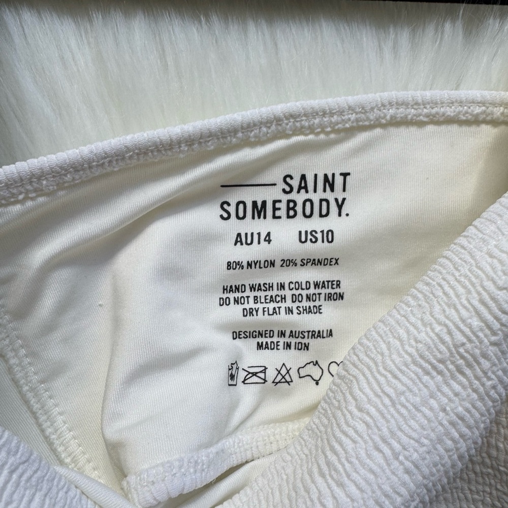 Saint Somebody White Bikini Top Size 10 - Picture 4 of 4